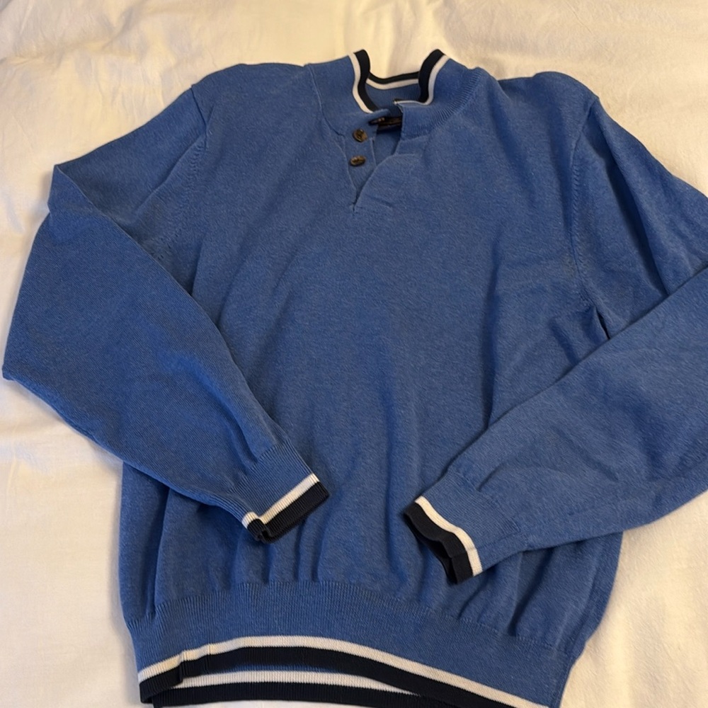 Brooks brothers blue collared  sweater
